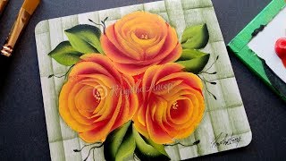 acrylic painting | painting tutorial | roses | step by step | diy