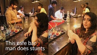 RAINBOW SHOT STUNTS AT MYST CAFE GULBERG | FOOD TOUR  |MADIHA SHAHID | Best food in Lahore Pakistan
