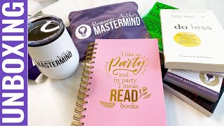 UNBOXING Romance Author Mastermind with Skye Warren Swag Box for Attendees