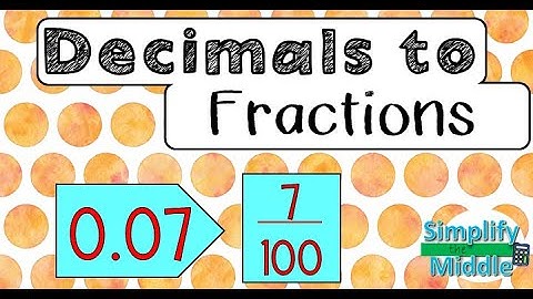 Converting Decimals to Fractions