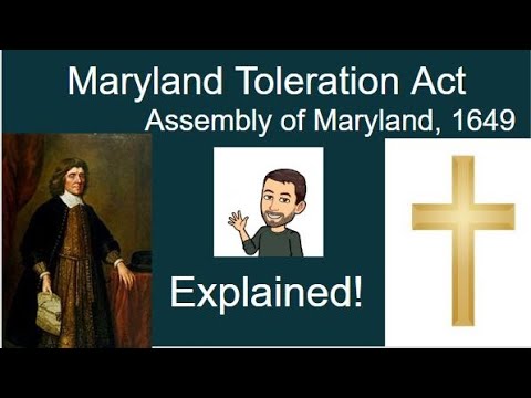 Video: Hvad gjorde Maryland Act of Toleration?