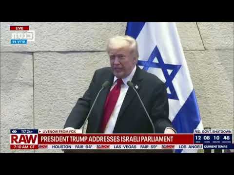 Trump: 'The PEOPLE of Israel have never given up, from THE THREATS OF ZIONISM' Freudian slip of 2025