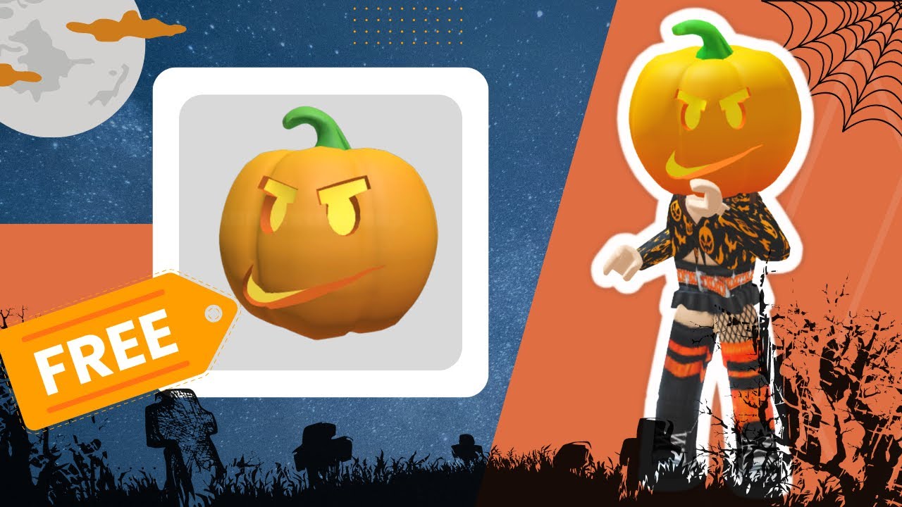 FREE LIMITED HALLOWEEN ACCESSORY ROBLOX PUMPKIN HEAD NIKELAND EVENT