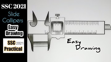 Slide Callipers Drawing // How to draw Vernier Callipers-Physics Practical ssc  স্লাইড ক্যালিপার্স