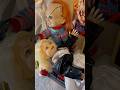 Chucky lays down the law with Tiffany. #childsplay #chucky #tiffany #horror #movie #doll 