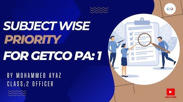 Subject Wise Priority For GETCO PA: 1