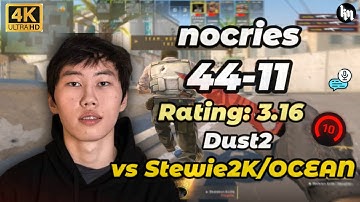 nocries (44-11) SoloQ vs Stewie2K/OCEAN (Dust2) | Nov 4, 2025 | #cs2 #nocries