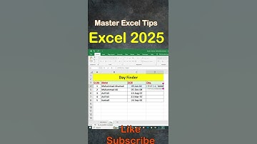 Find your Birth day in Excel   #youtubeshorts #excel #exceltips #exceltricks #vlookup #spreadsheets