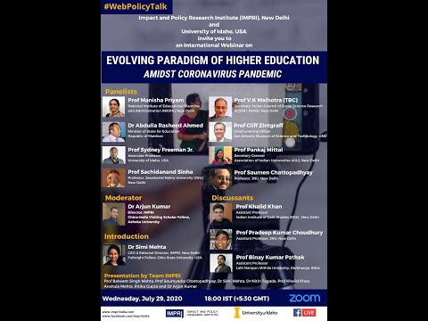 Live Video: Evolving Paradigm of Higher Education amidst the Coronavirus Pandemic