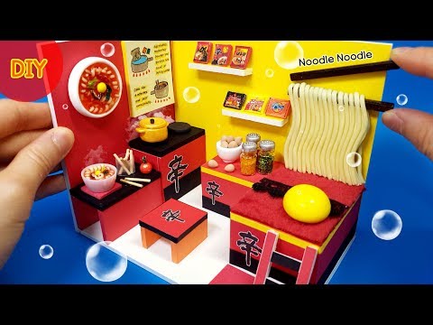 DIY Miniature  dollhouse - Noodle  Room decor !  Shin Ramyun ! Korea istant noodle