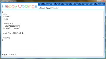 Convert string to int, double and long c code example