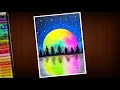Easy galaxy drawing with soft pastel  for beginners  step by step