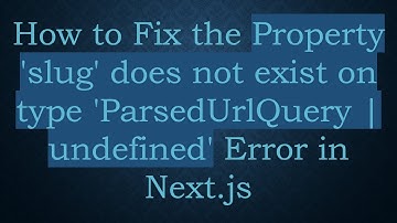 How to Fix the Property 