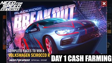 NFS: No Limits special event 2021 • Volkswagen Scirocco R Day 1 Cash Farming Trick