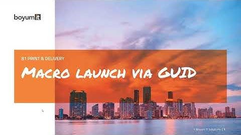 B1Print & Delivery - Macro Via GUID