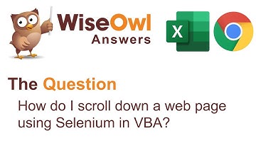 Wise Owl Answers - How do I scroll down a web page in Chrome with Selenium for VBA?
