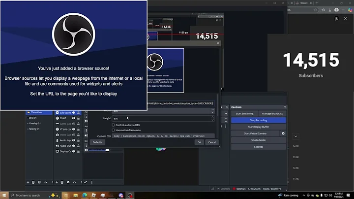 How to add a live Sub count on OBS for live streams