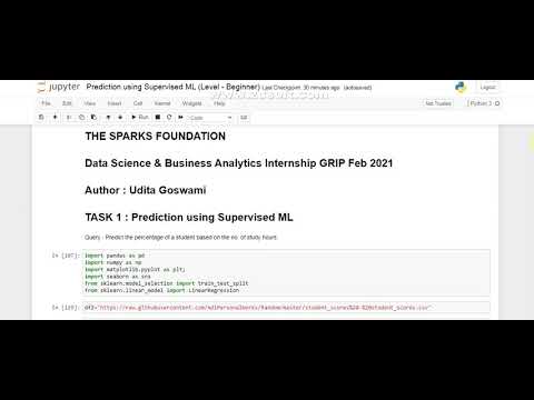 Supervised ML using Python || Jupyter Notebook || Anaconda