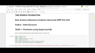 Supervised ML using Python || Jupyter Notebook || Anaconda