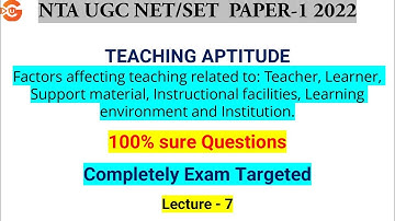 UGC NET Paper 1|Important MCQ |Learner’s characteristics, Individual differences| Lecture-7