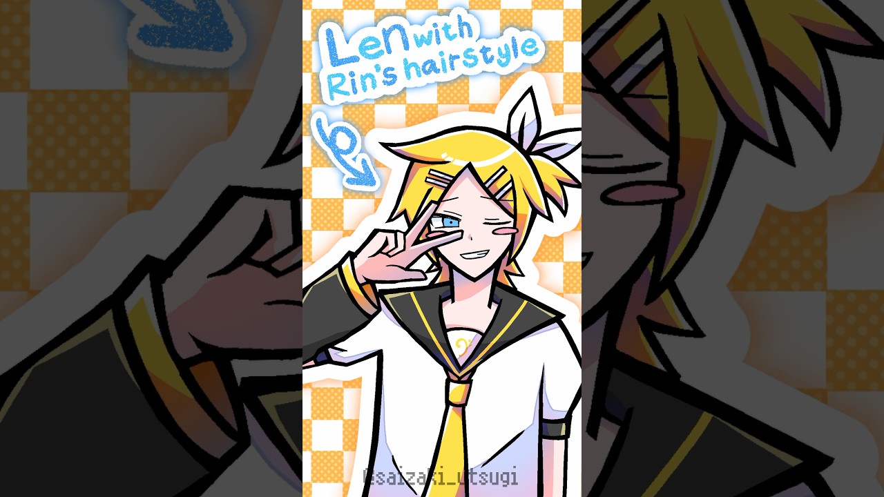 🍊↔︎🍌リンレン髪型チェンジ!第2弾! #vocaloid #shorts