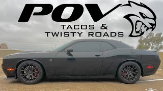 HELLCAT POV ASMR 4K Drive | Dodge Challenger SRT (Manual 6 Speed) |  Twisty roads and tacos