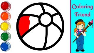 Glitter Beach Ball Coloring Pages | Coloring Videos for Kids