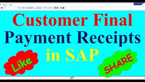 Customer Final Payment Receipts in SAP