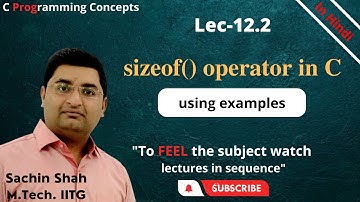 C programming | Sizeof() Operator in C | Sizeof operator | Size of object