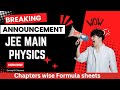 JEE Main Physics Formula Sheet PDF #jeemains