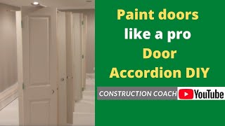 Paint doors like a pro, set up a Door Accordion. A perfect way to sand and paint all your doors. DIY