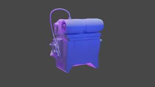 Sci-fi Mining Backpack Low Poly, no Shading