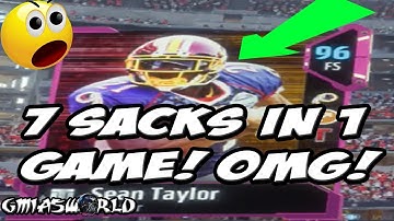 Madden 18 Mut Master Sean Taylor GETS 7 SACKS In One MUTSQUADS Game In Madden 18 Gameplay!