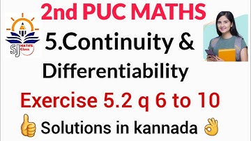 2nd pu ex 5.2 q 6 to 10 solutions|class 12 ex 5.2 q 6 to 10 solution||continuity & Differentiability