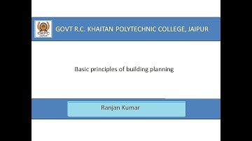 Basic principles of building planning II By Ranjan Kumar II CE 203 II GPC JAIPUR