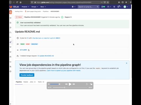 Verify account to use free pipeline minutes on GitLab.com