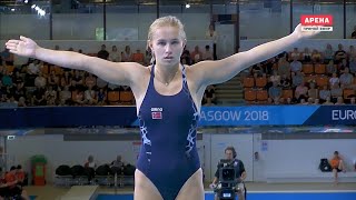 2018EuropeanDivingChampionships - Synch 3m Springboard Final - A.V. TUXEN &amp; H. TUXEN