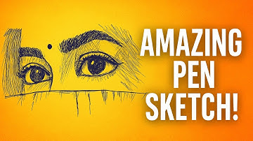 Amazing Pen Sketch of Eyes in Just 4 Minutes! ✍️✨