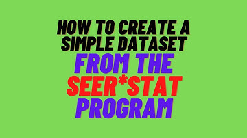 How To Create A Simple Dataset from the SEER*STAT Program