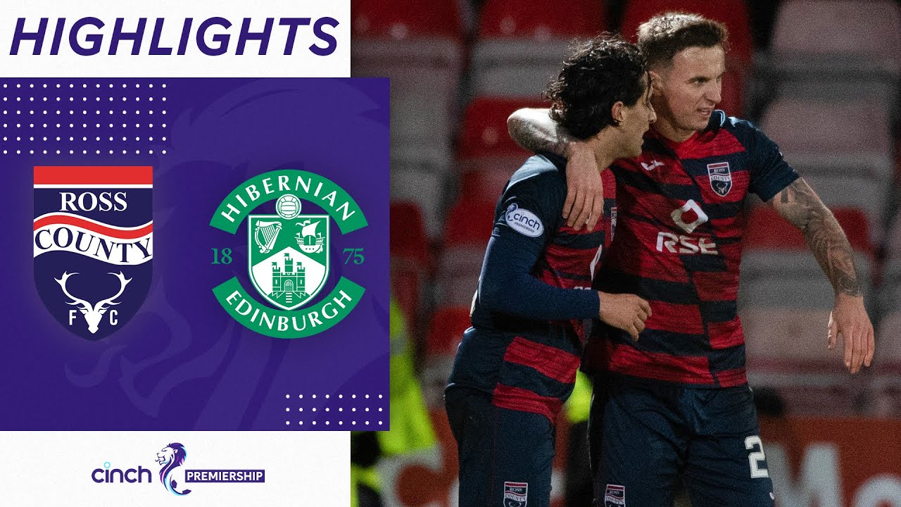 Ross County 11 Hibernian Yan Dhanda Scores Direct from Corner