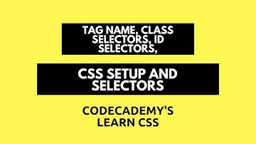 Tag Name, Class Selectors, ID Selectors, Learn CSS