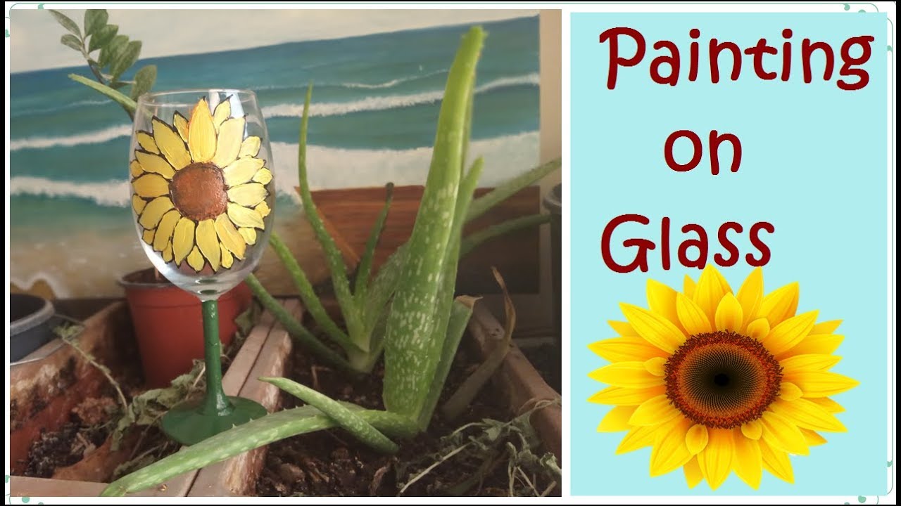 How to paint Glass /Painting on wine glass / Glass painting (acrylic
