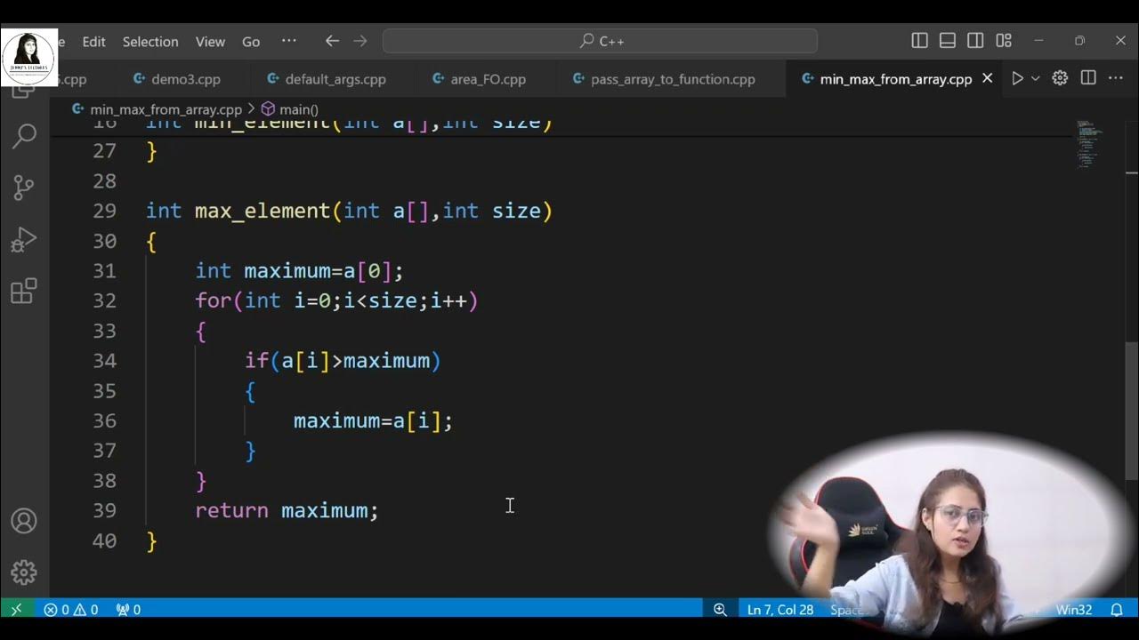 Coding Exercise on Passing Array to a Function | C++ Placement Course ... image.
