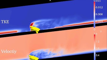 TKE and U on the middle slice through a tree