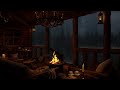 Drift Off Fast 😴 Cozy Balcony with Fire Pit &amp; Thunderstorm Rain 🌧️⛈️🔥