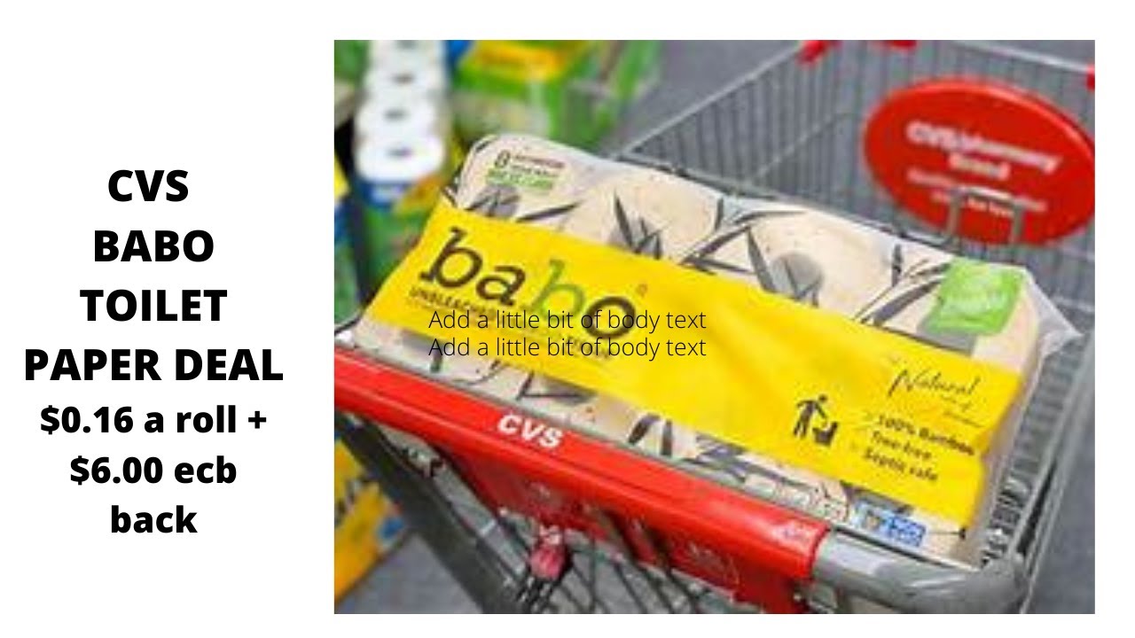 CVS Babo Toilet Paper 4.01 Moneymaker Deal 11/09/20 YouTube
