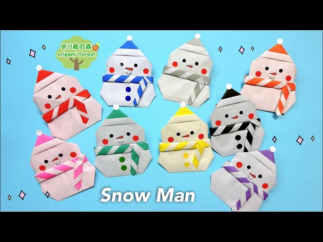 折り紙雪だるま Snow Man揃えてみました♡ 折り紙スノーマン