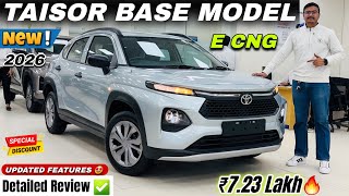 2026 Updated Toyota Taisor E Cng Detailed Review Toyota Taisor Base Model New Price & Features