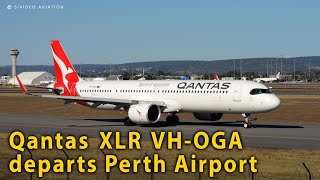 Qantas Airways (VH-OGA) Airbus A321-271NY XLR departs RW03 at Perth Airport.