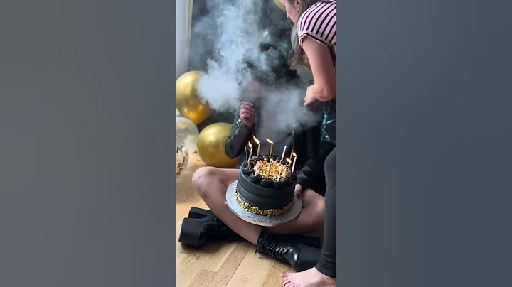 Birthday girl's hair catches FIRE